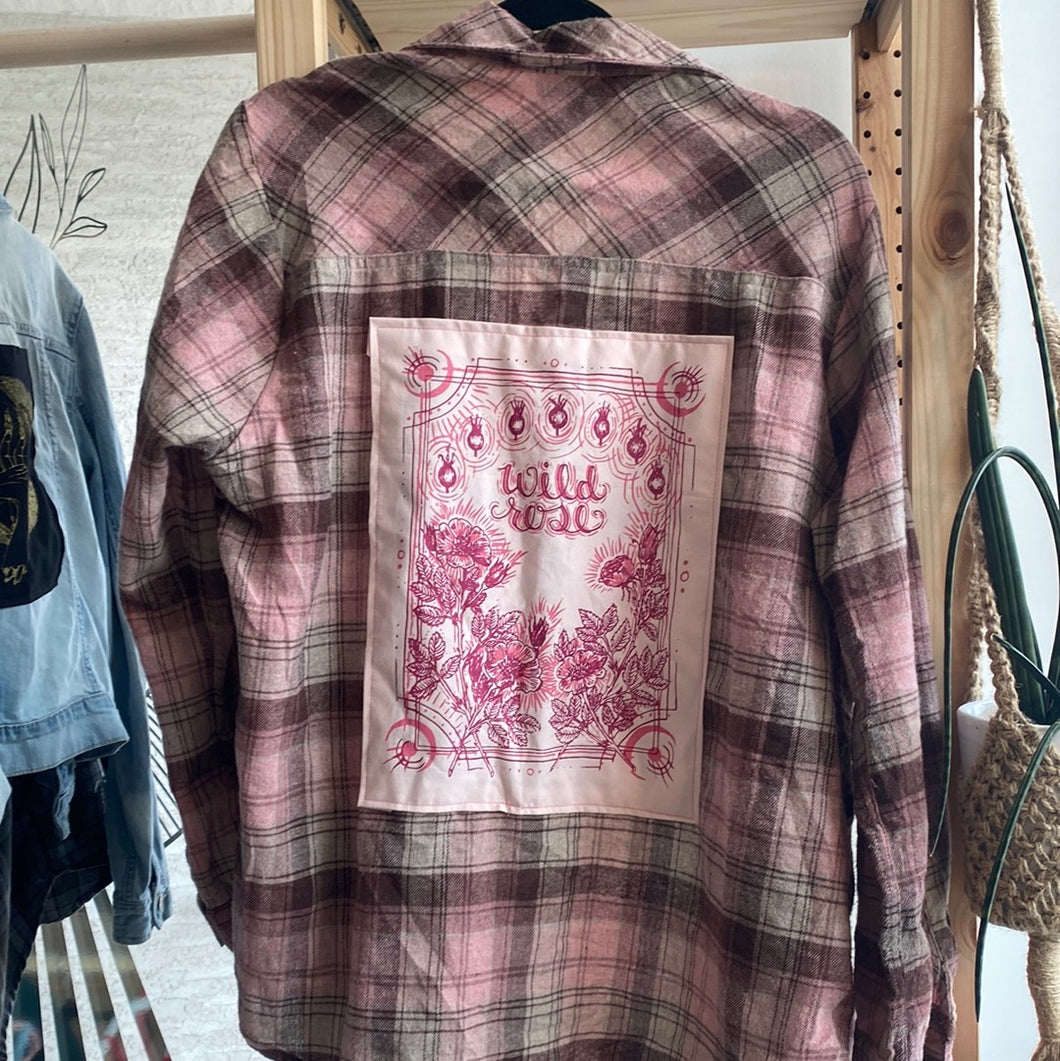 Liminal Spaces pink wild rose flannel