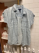 Load image into Gallery viewer, Liminal Spaces “Wild rose” short sleeve denim shirt
