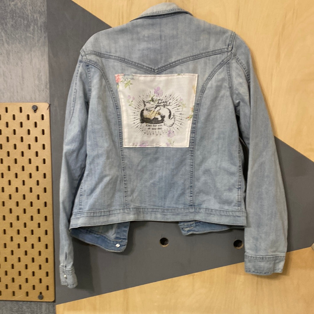 Liminal Spaces “doing great” denim jacket