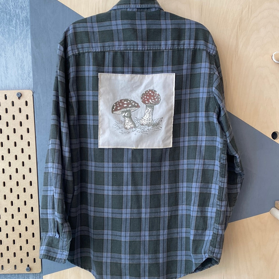 Liminal Spaces Amanita Mushroom button flannel