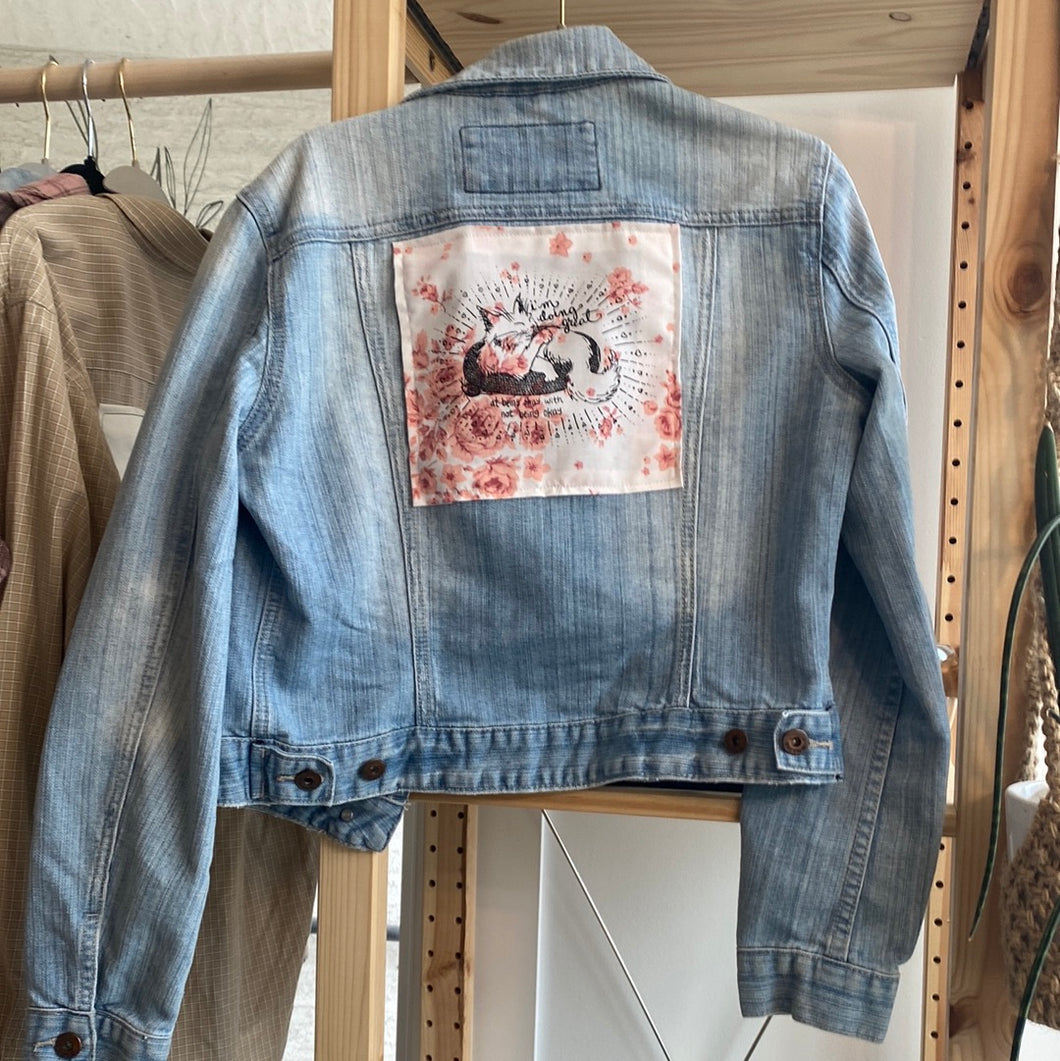 Liminal Spaces denim “I’m doing great” medium jacket